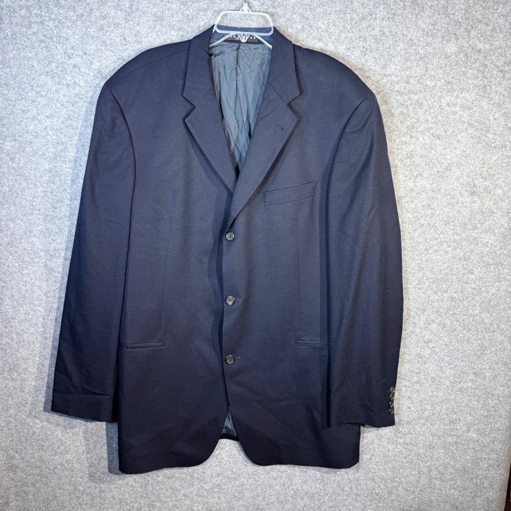 BOSS Hugo Boss Navy Super 110s Vitale Barberis Canonico Fabric Suit Jacket 46L